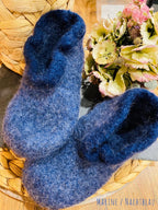 Filzschuhe mit erhöhtem Schaft in zwei individuellen Farben gestaltbar - handgefertigt von Anja - Mein Schusterhof