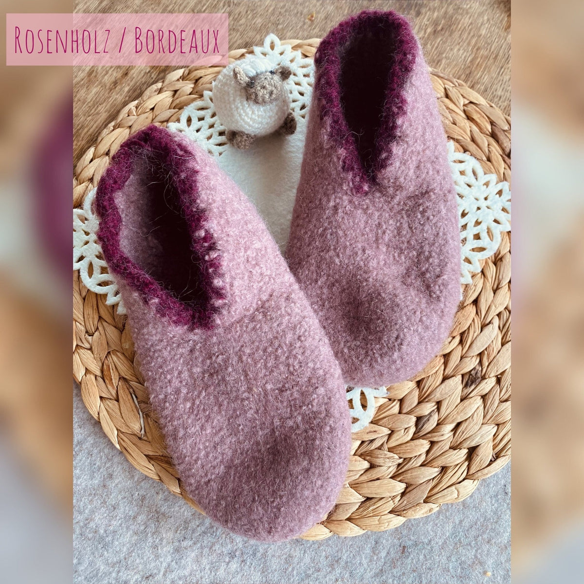 Filzschuhe mit erhöhtem Schaft in zwei individuellen Farben gestaltbar - handgefertigt von Anja - Mein Schusterhof