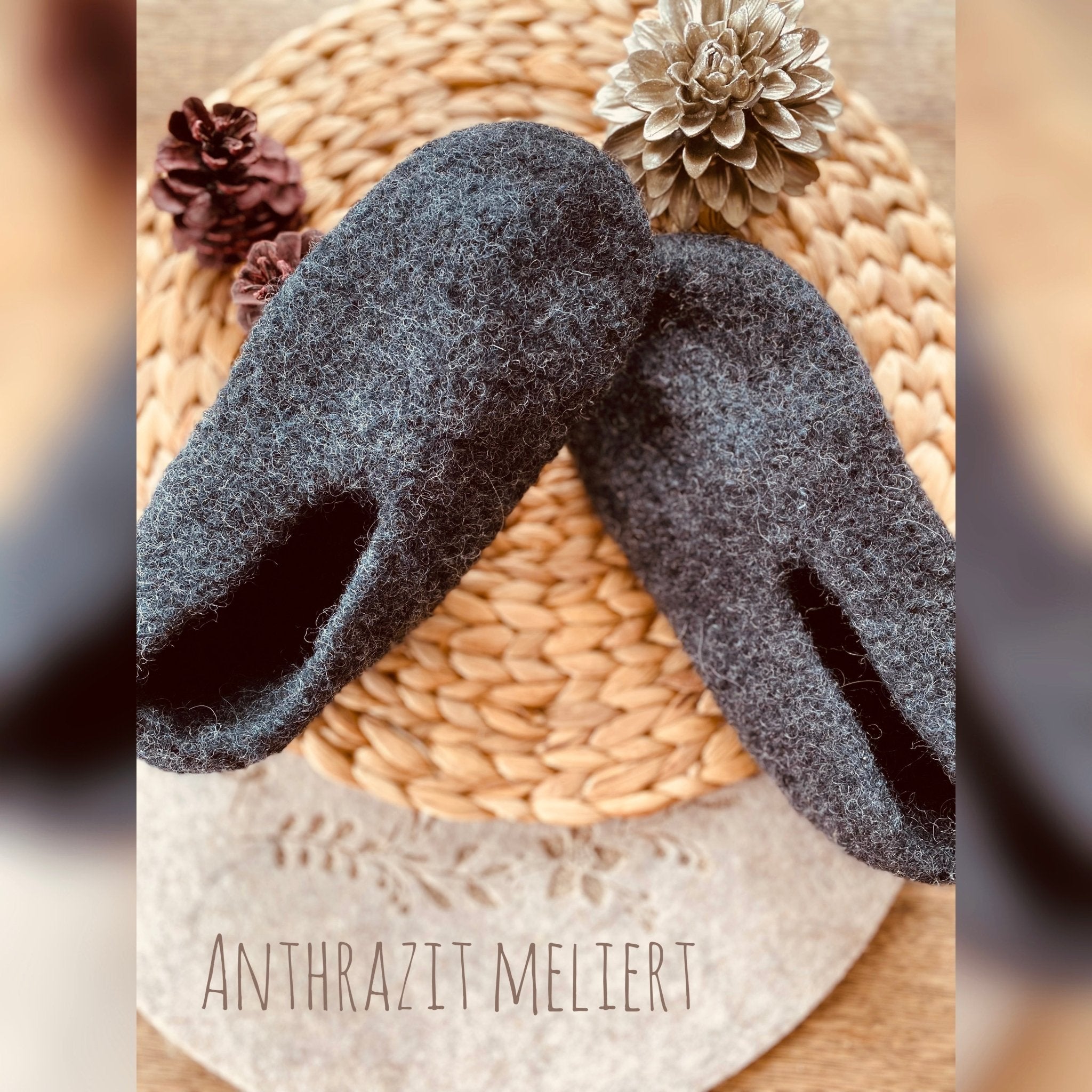 Filzschuhe mit Sohle - handgefertigt von Anja - Mein Schusterhof