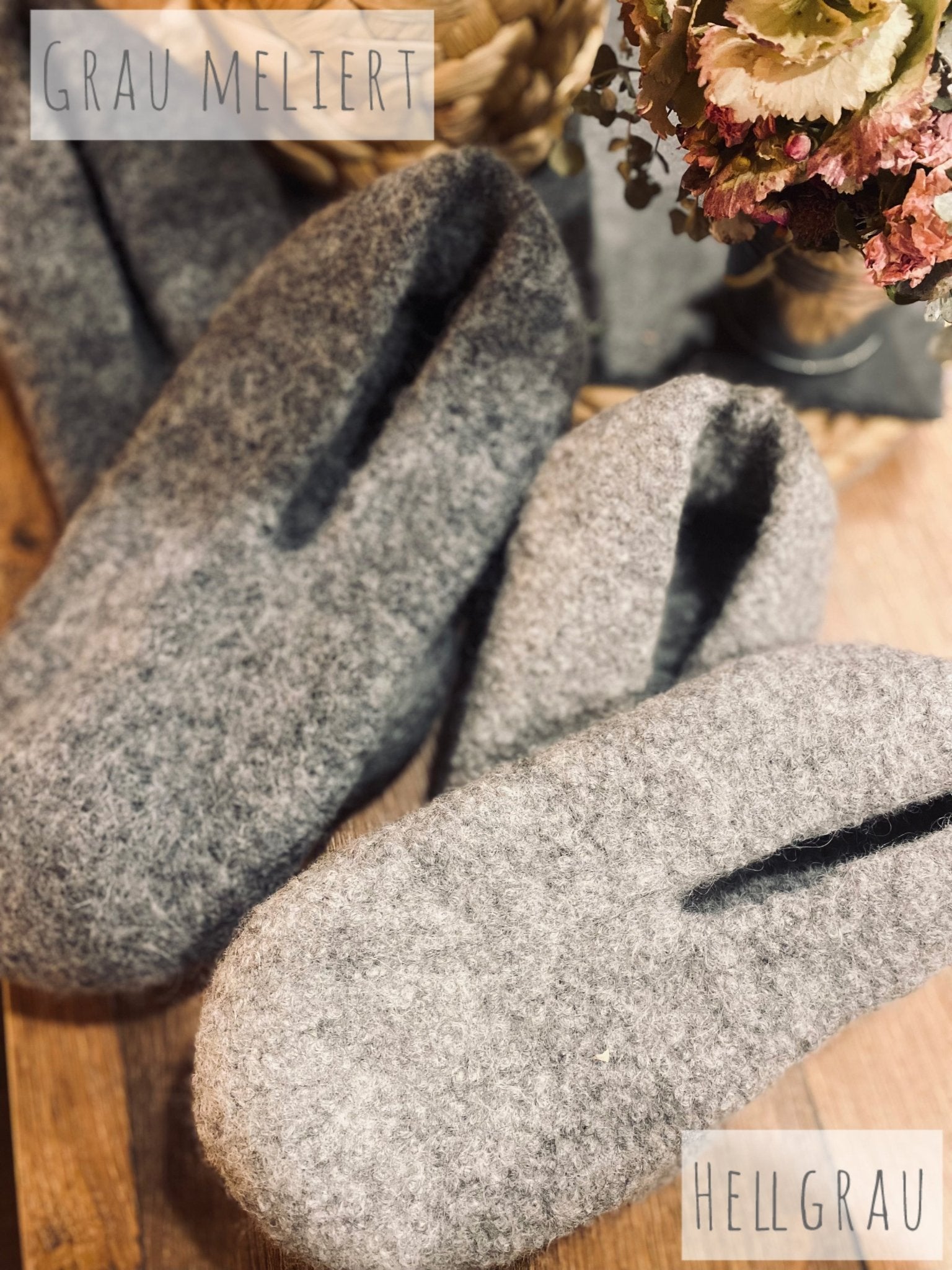 Filzschuhe mit Sohle - handgefertigt von Anja - Mein Schusterhof