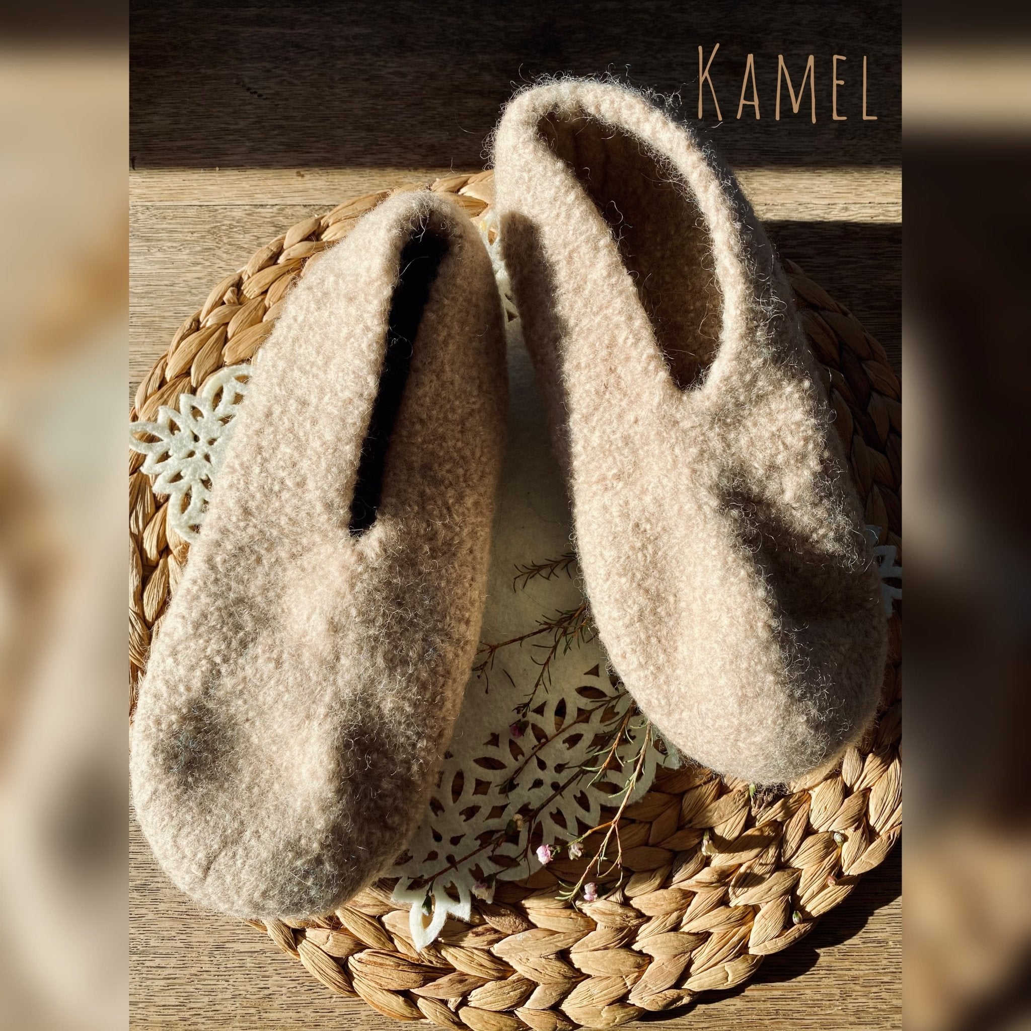 Filzschuhe mit Sohle - handgefertigt von Anja - Mein Schusterhof