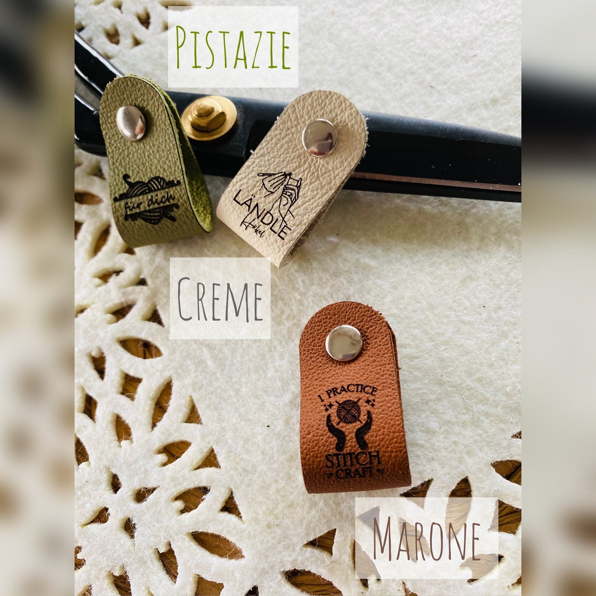 Leder Anhänger mit deinem Bild oder Text / Echtleder Etiketten für Handarbeiten / Wiederverwendbar / Handmade DIY Projekte Geschenkidee Oma - Mein Schusterhof