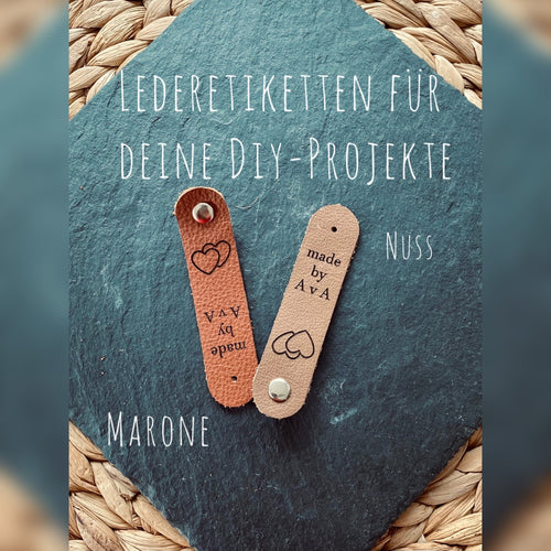 Leder Anhänger mit deinem Bild oder Text / Echtleder Etiketten für Handarbeiten / Wiederverwendbar / Handmade DIY Projekte Geschenkidee Oma - Mein Schusterhof