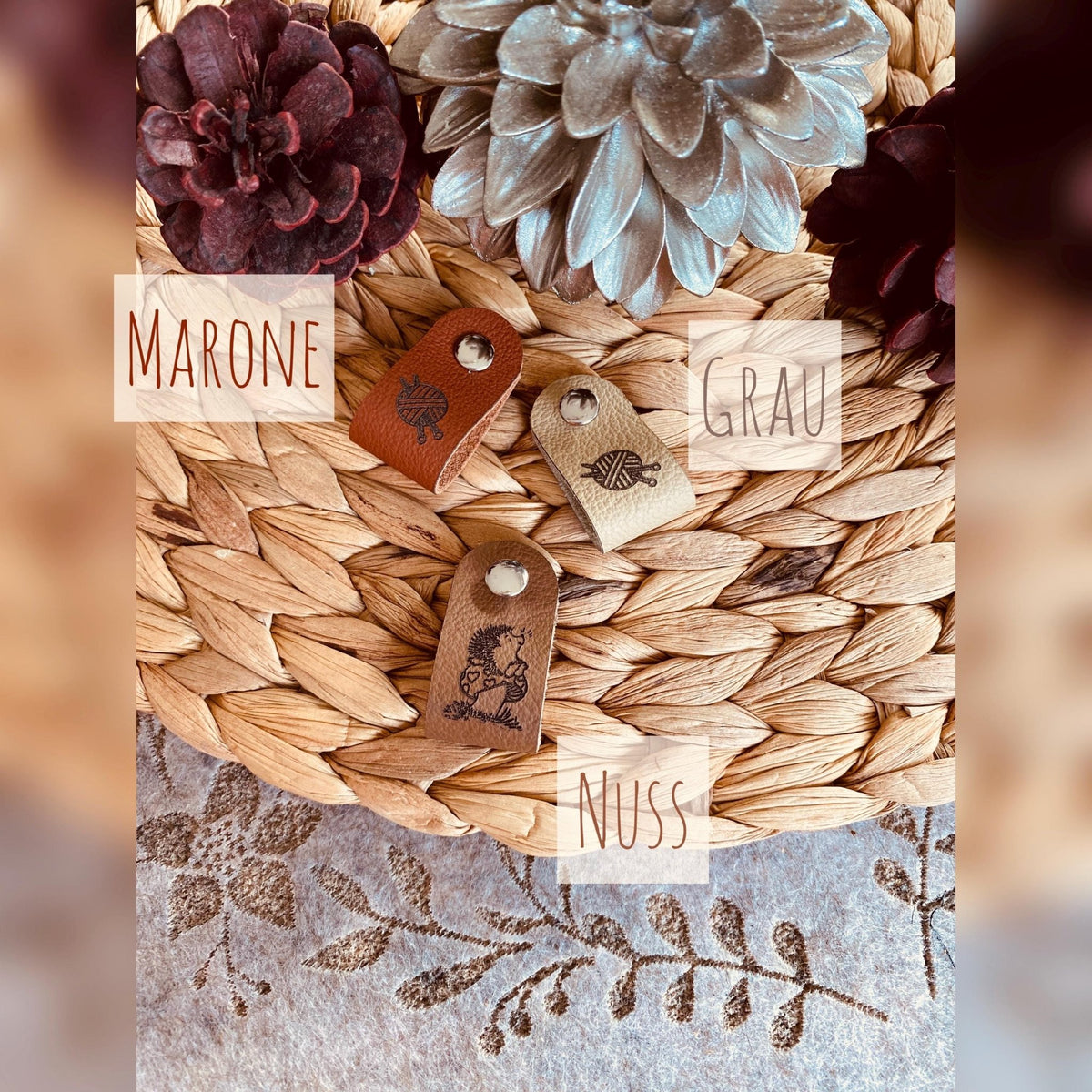 Leder Anhänger mit deinem Bild oder Text / Echtleder Etiketten für Handarbeiten / Wiederverwendbar / Handmade DIY Projekte Geschenkidee Oma - Mein Schusterhof