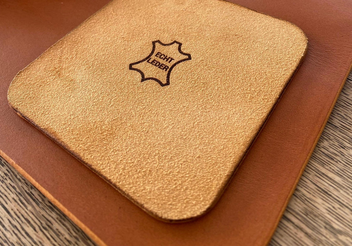 Mauspad - Robust, Elegant & Nachhaltig - reines Sattlerleder - Stilvolles Geschenk für Büro + Arbeitsplatz - Remote - Selbstständigkeit - Mein Schusterhof