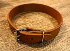 Schlicht & Elegant - robustes Hundehalsband - echtes Sattlerleder - 100% Rindsleder - Handgemacht - Mein Schusterhof