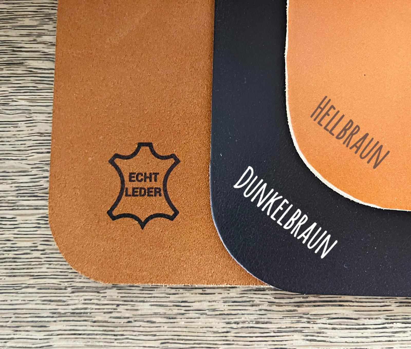 Schlicht & Elegant - robustes Tischset - echtes Sattlerleder - Stilvolles Geschenk für Küche + Esszimmer - 100% Rindsleder - Handgemacht - Mein Schusterhof